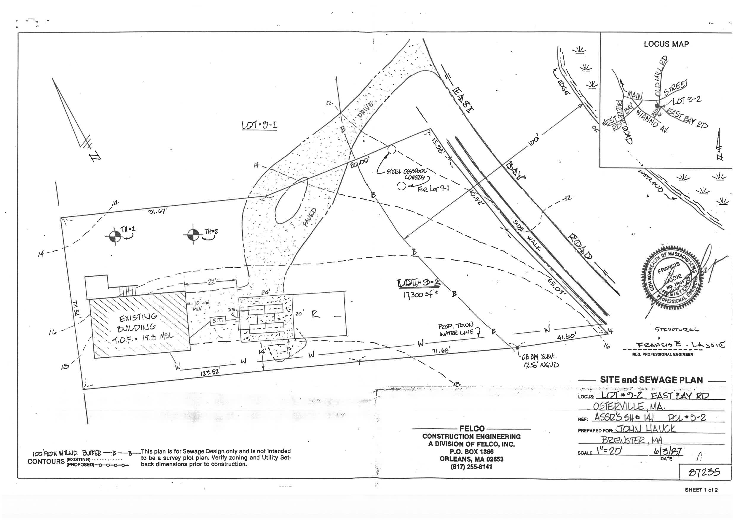 19 East Bay Road Osterville, MA 02655 - Photo 42 of 43 19 East Bay Rd Ost - Older Septic Plan c