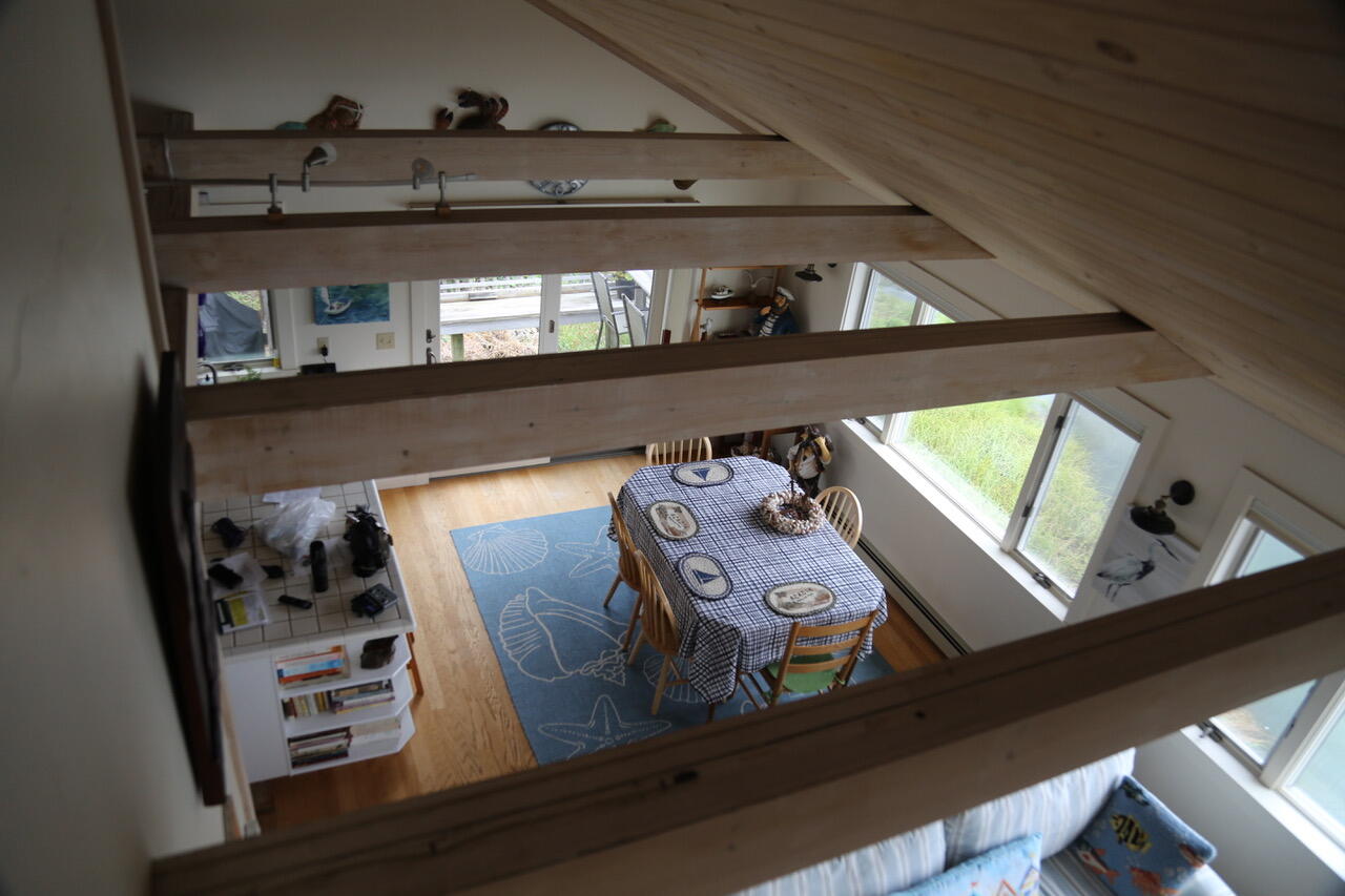 27 Shore Road Southwest Harbor, ME 04679 - Photo 18 of 34 dining area through open beams