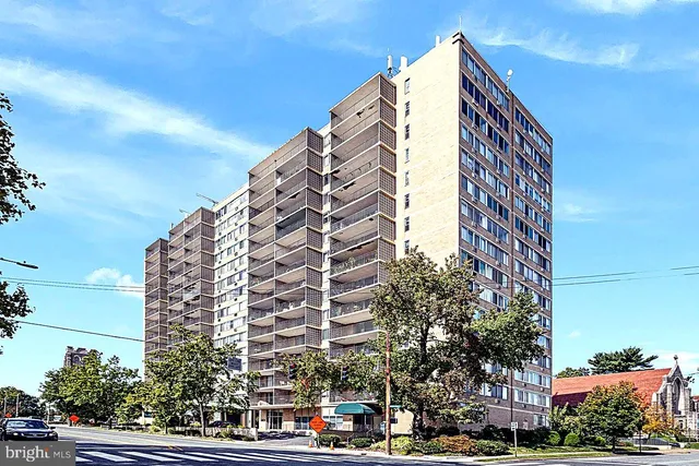 a front view of a building