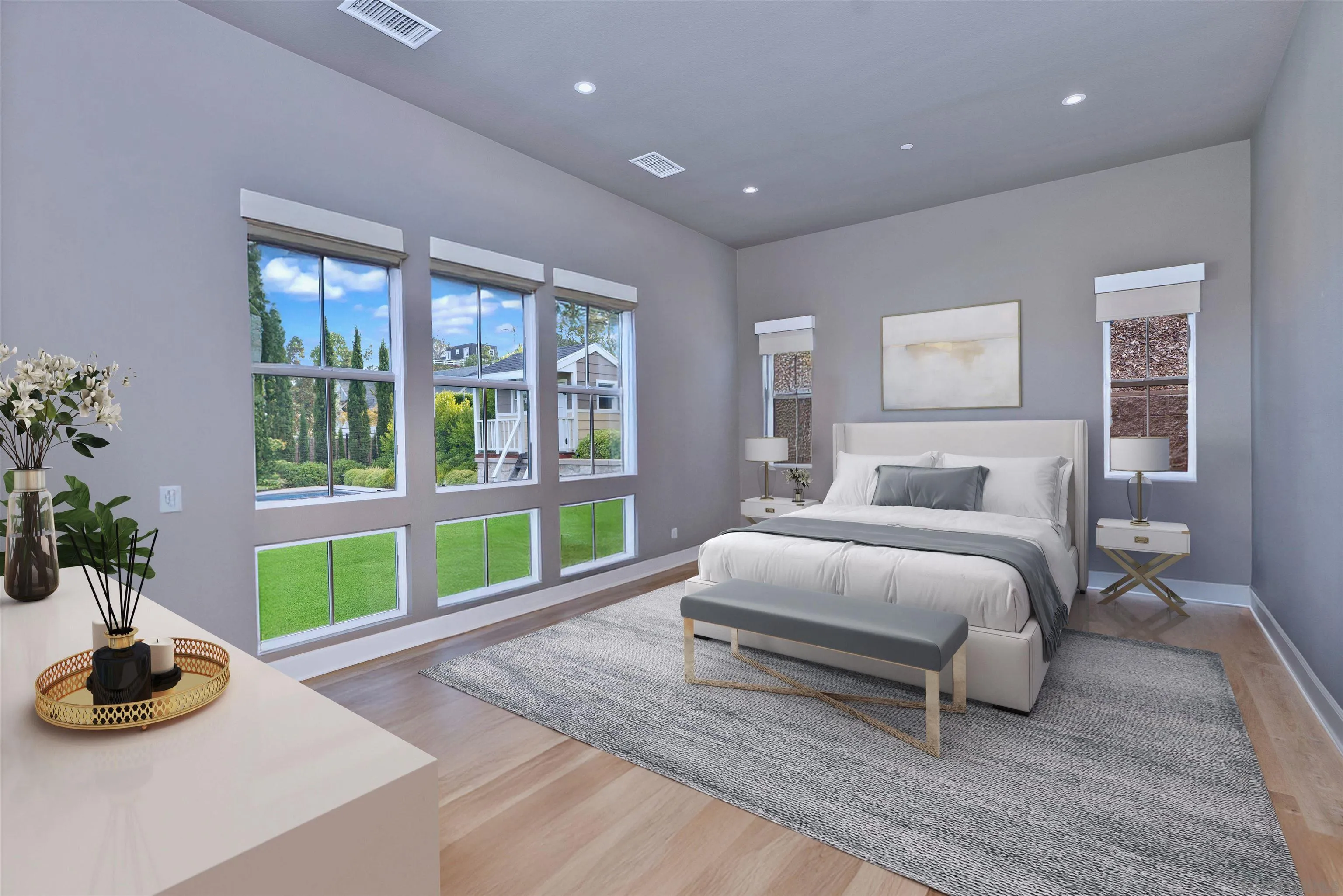 1259 Berryman Canyon Encinitas, CA 92024 - Photo 19 of 36 a bedroom with a bed and a window