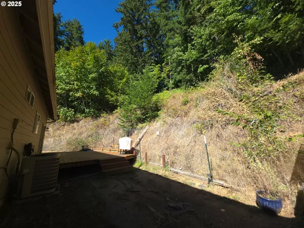 a view of yard from deck