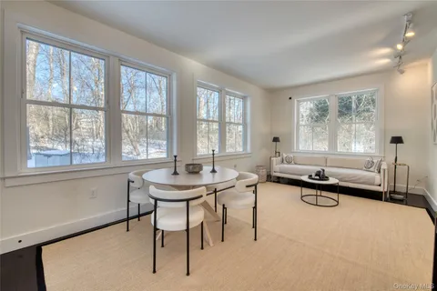 a room with furniture and windows