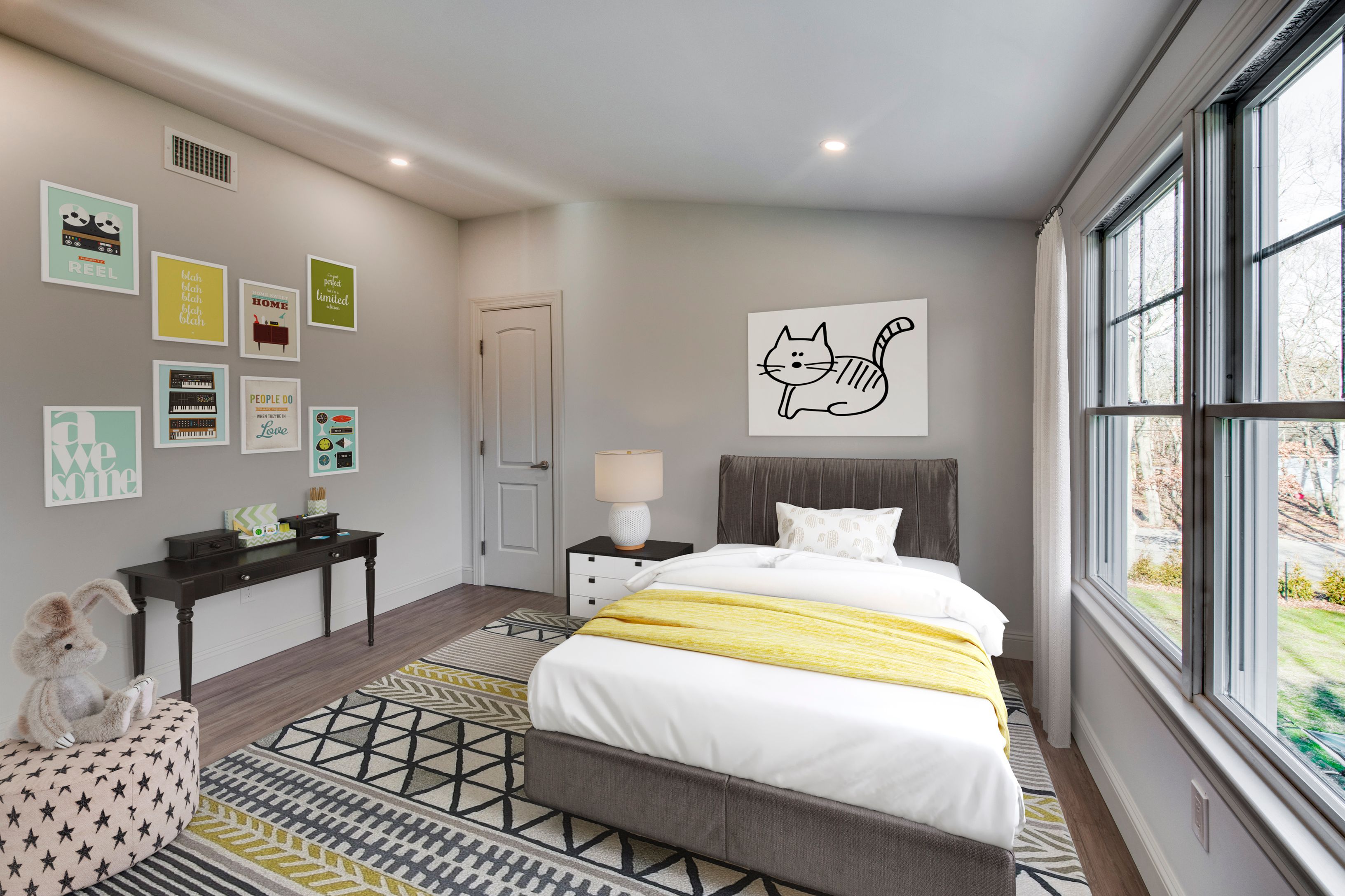 134 Beach Road Westhampton Beach, NY 11978 - Photo 13 of 16 a bedroom with a bed painting on wall and a large window