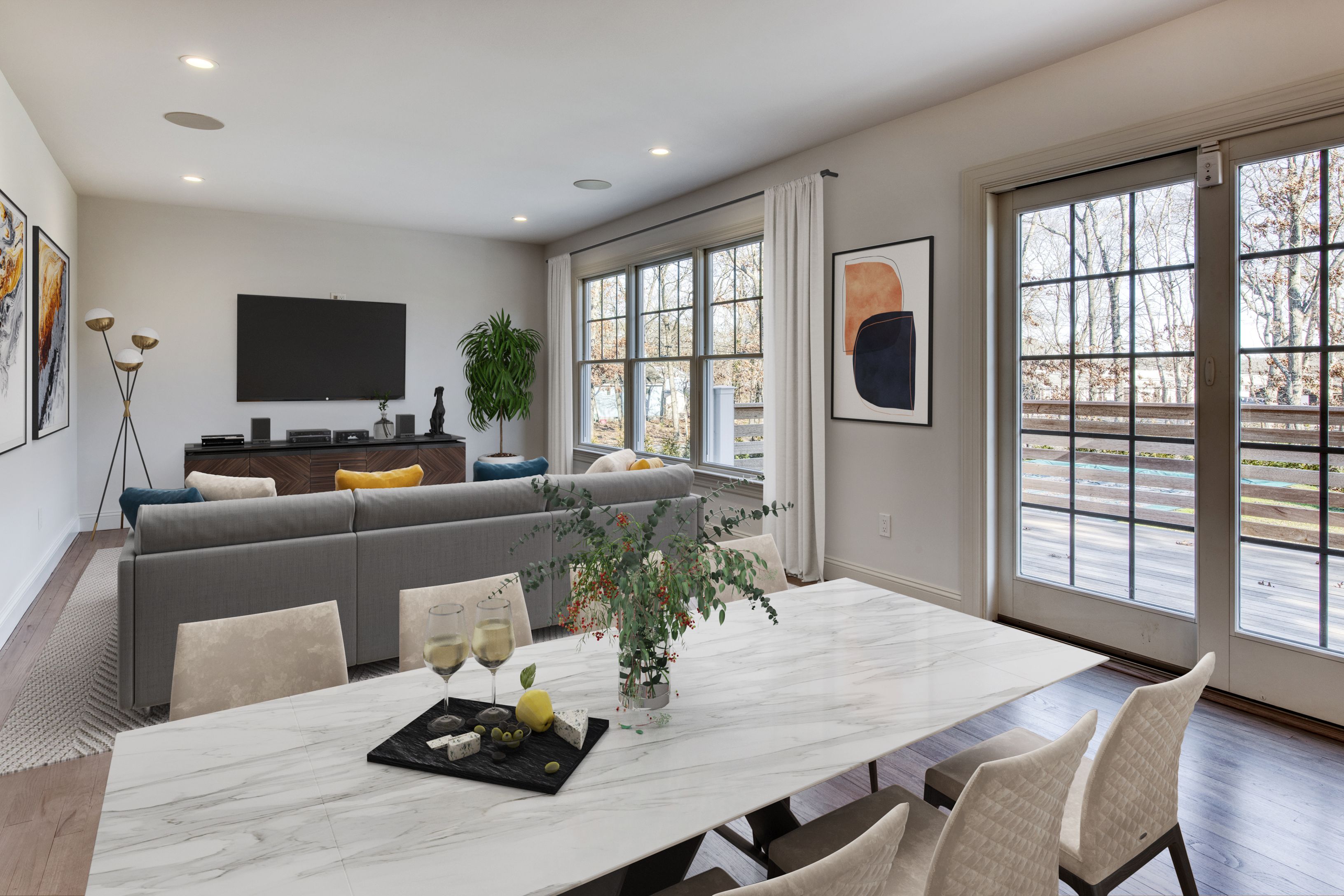 134 Beach Road Westhampton Beach, NY 11978 - Photo 6 of 16 a living room with furniture and a flat screen tv