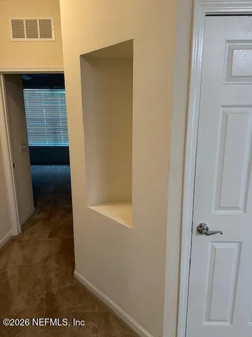 an empty room with closet