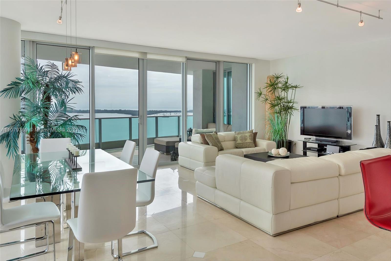 1331 Brickell Bay Drive, Unit 2401 Miami, FL 33131 - Photo 8 of 52 a living room with furniture and a flat screen tv