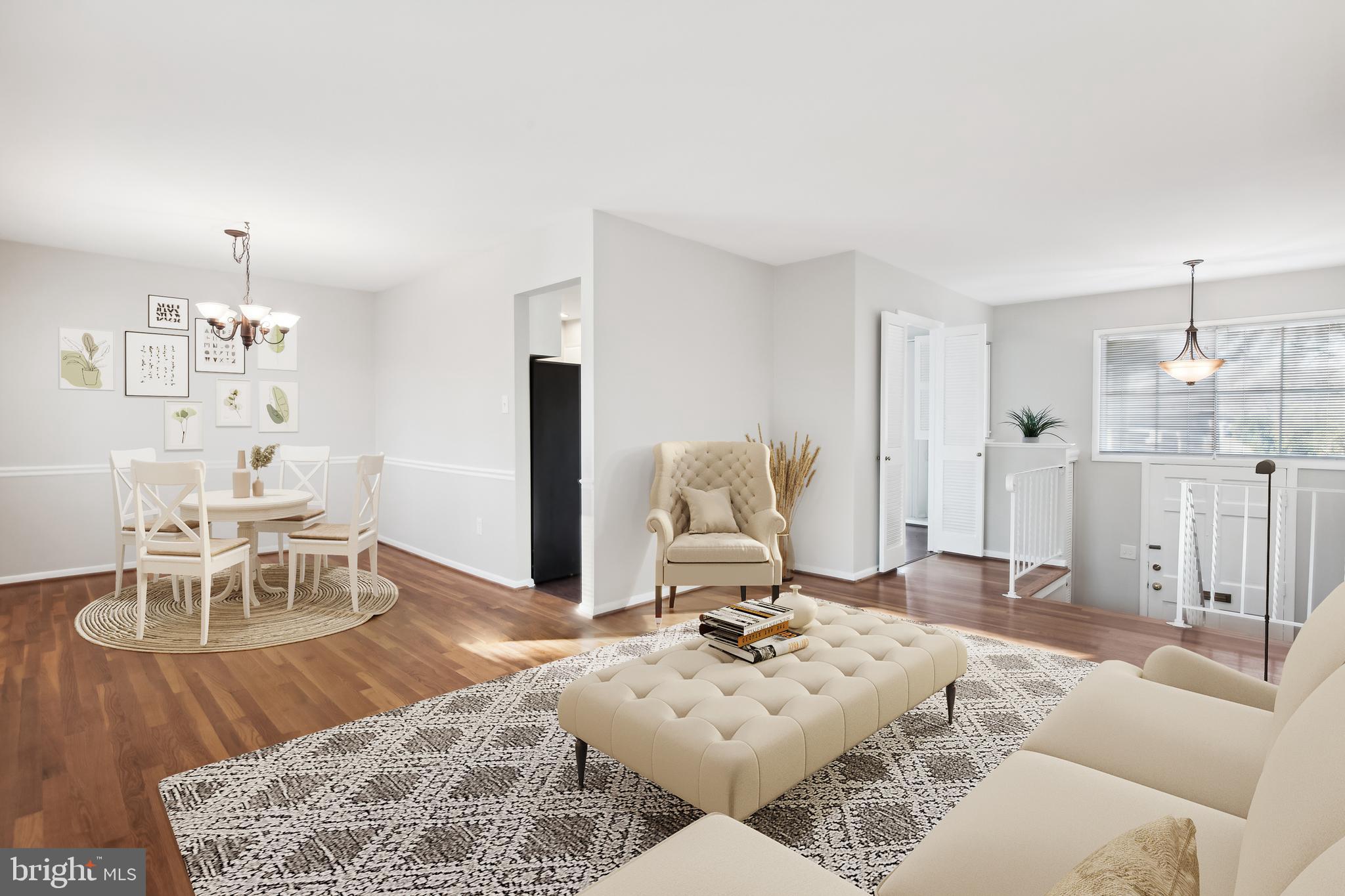 6001 Meriwether Lane Springfield, VA 22150 - Photo 6 of 50 Living Room/Dining Room Virtually Staged