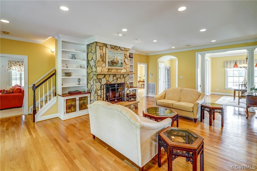11351 Hillcrest Road Hanover, VA 23069 - Photo 10 of 48 a living room with fireplace furniture and a wooden floor