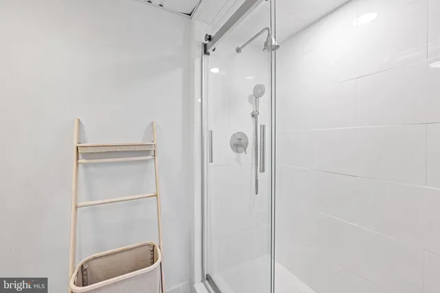 a bathroom with a shower