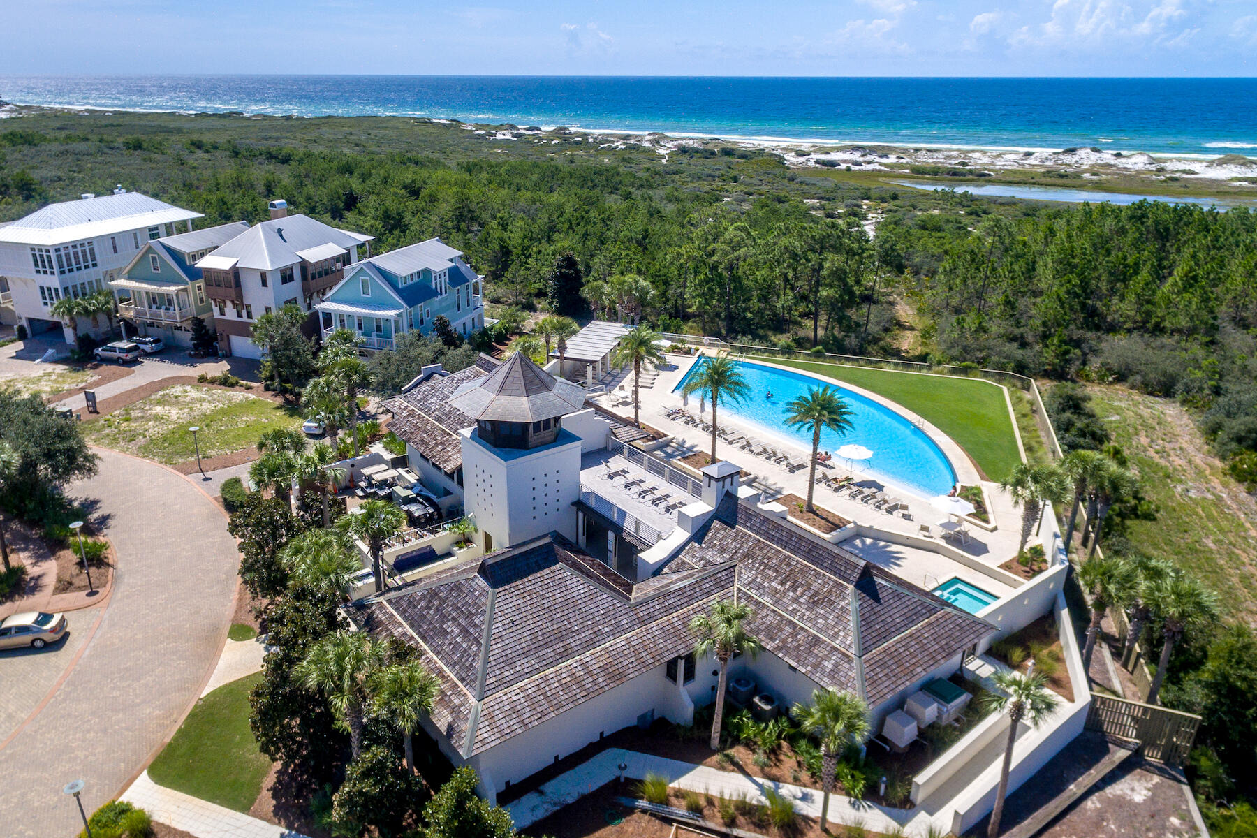 56 Cypress Drive Santa Rosa Beach, FL 32459 - Photo 48 of 61 an aerial view of residential houses with outdoor space and ocean view
