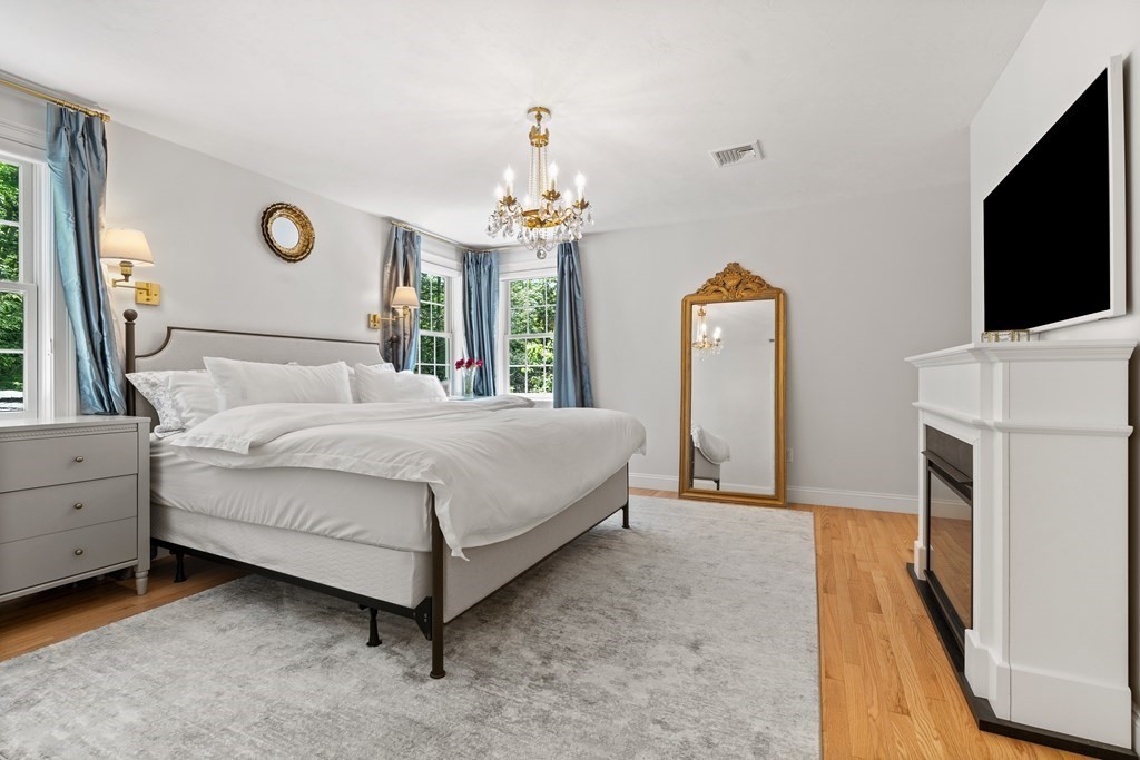 19 Village Road Pepperell, MA 01463 - Photo 18 of 41 a bedroom with a bed dresser and a flat tv screen on dresser