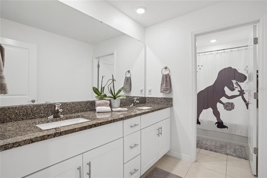 1718 Red Loop Lakeland, FL 33801 - Photo 20 of 25 a bathroom with a granite countertop sink and a mirror