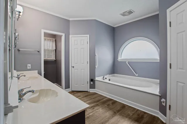 a view of a lake with a yard