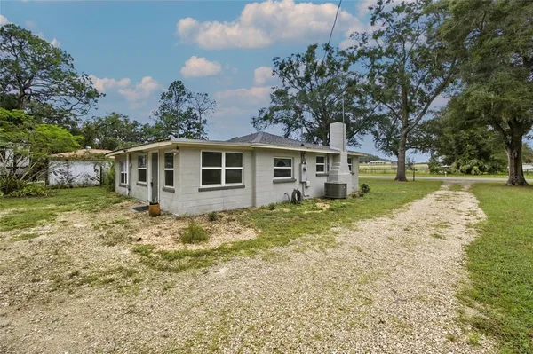a view of a house with a backyard