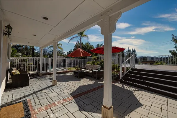 a view of outdoor space with seating