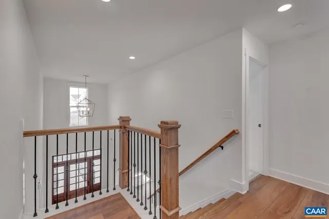 a view of hallway with stairs