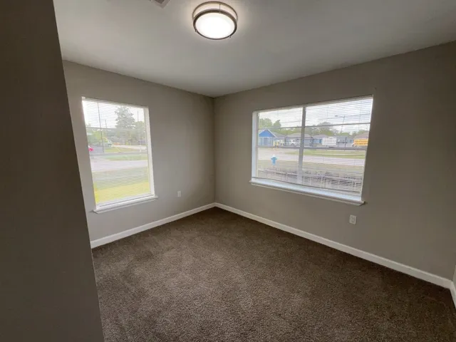 an empty room with a window