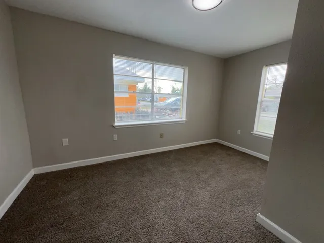 an empty room with a window