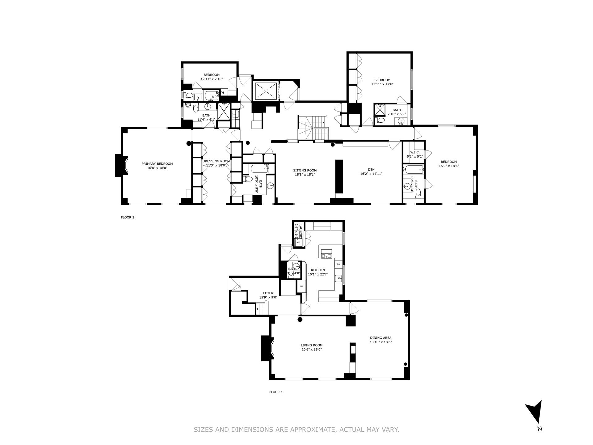 155 East 72nd Street, Unit 7C/8CD Manhattan, NY 10021 - Photo 15 of 17 a picture of a floor plan