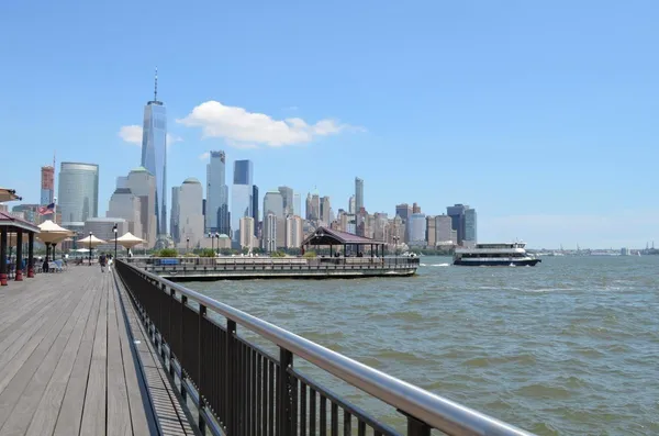 a view of a city with tall buildings