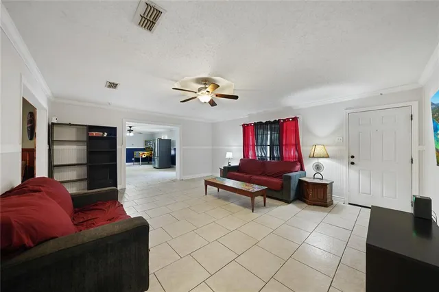 a living room with furniture