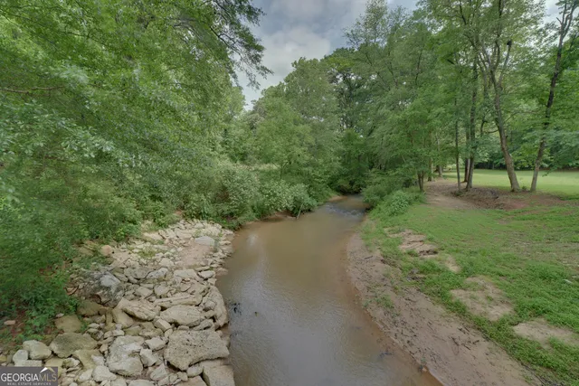 a big yard with trees