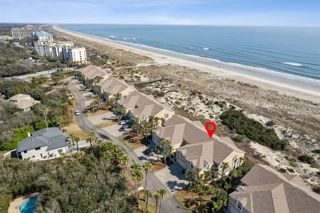 a view of an lake with a big yard