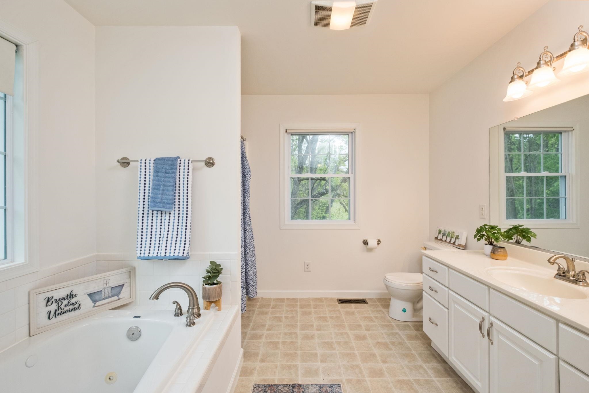 1456 New Hope Road Staunton, VA 24401 - Photo 14 of 46 a bathroom with a sink a large mirror and a bathtub