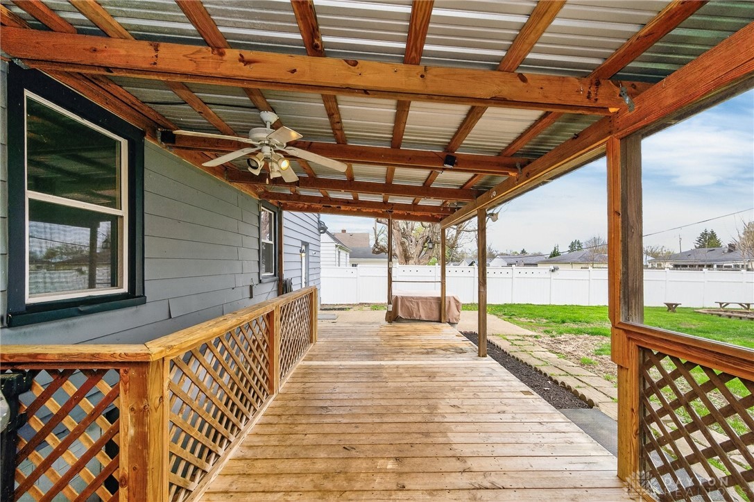 3301 Wildwood Road Middletown, OH 45042 - Photo 49 of 68 This spacious covered patio features a ceiling fan, perfect for enjoying outdoor living.