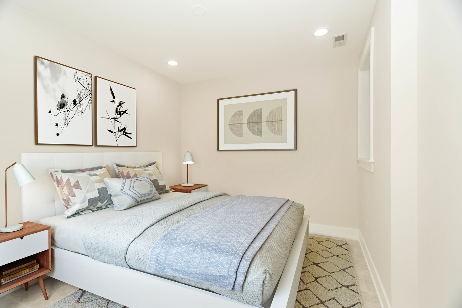 5444 North Winthrop Avenue, Unit GS Chicago, IL 60640 - Photo 14 of 18 a bedroom with a bed and a painting on the wall