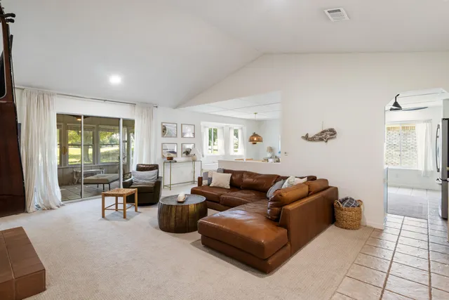 a living room with furniture