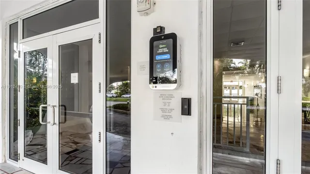 a city view with tall buildings