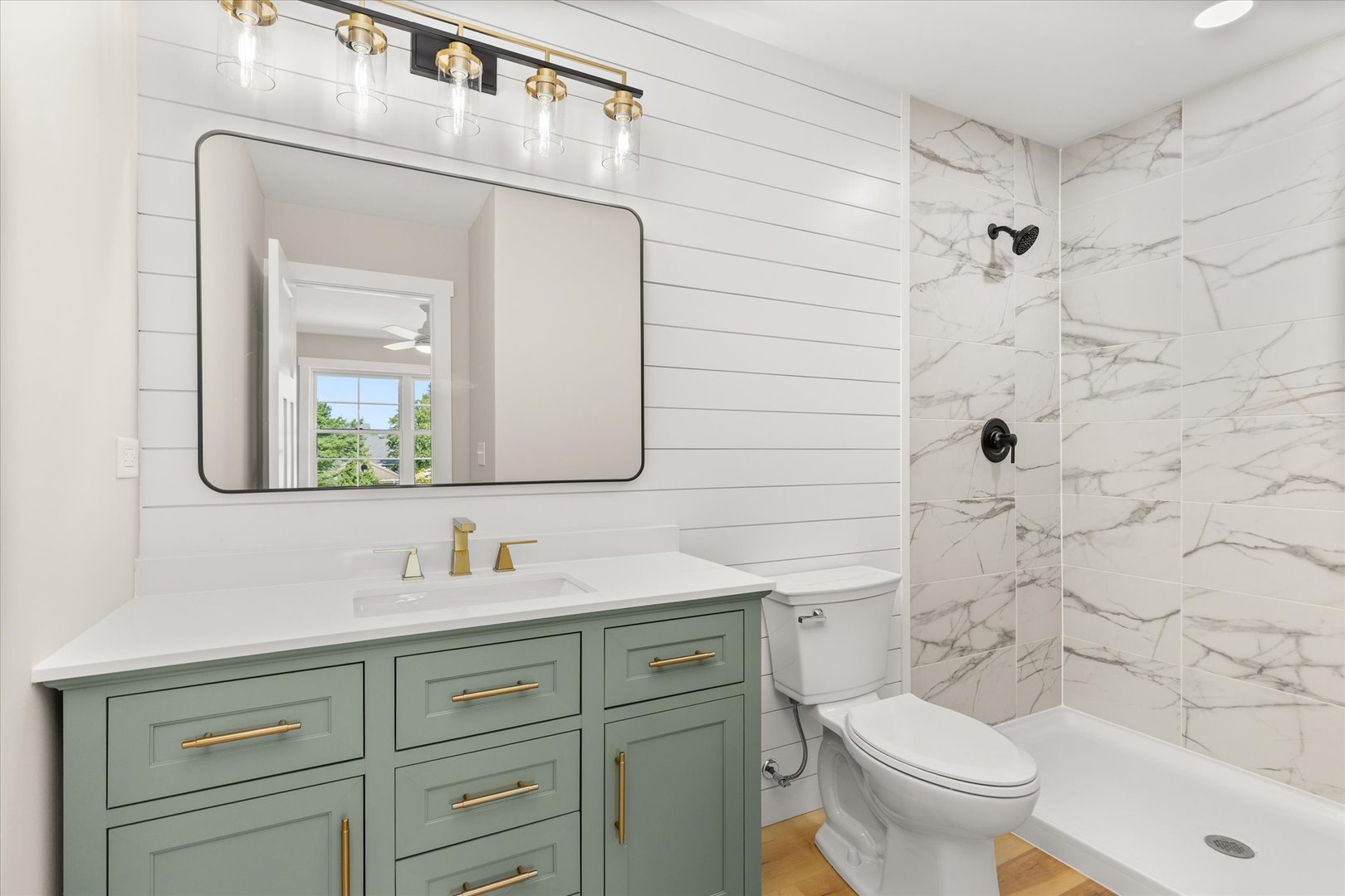 110 Kevin Drive Diamond, IL 60416 - Photo 25 of 39 a bathroom with a granite countertop toilet sink and mirror