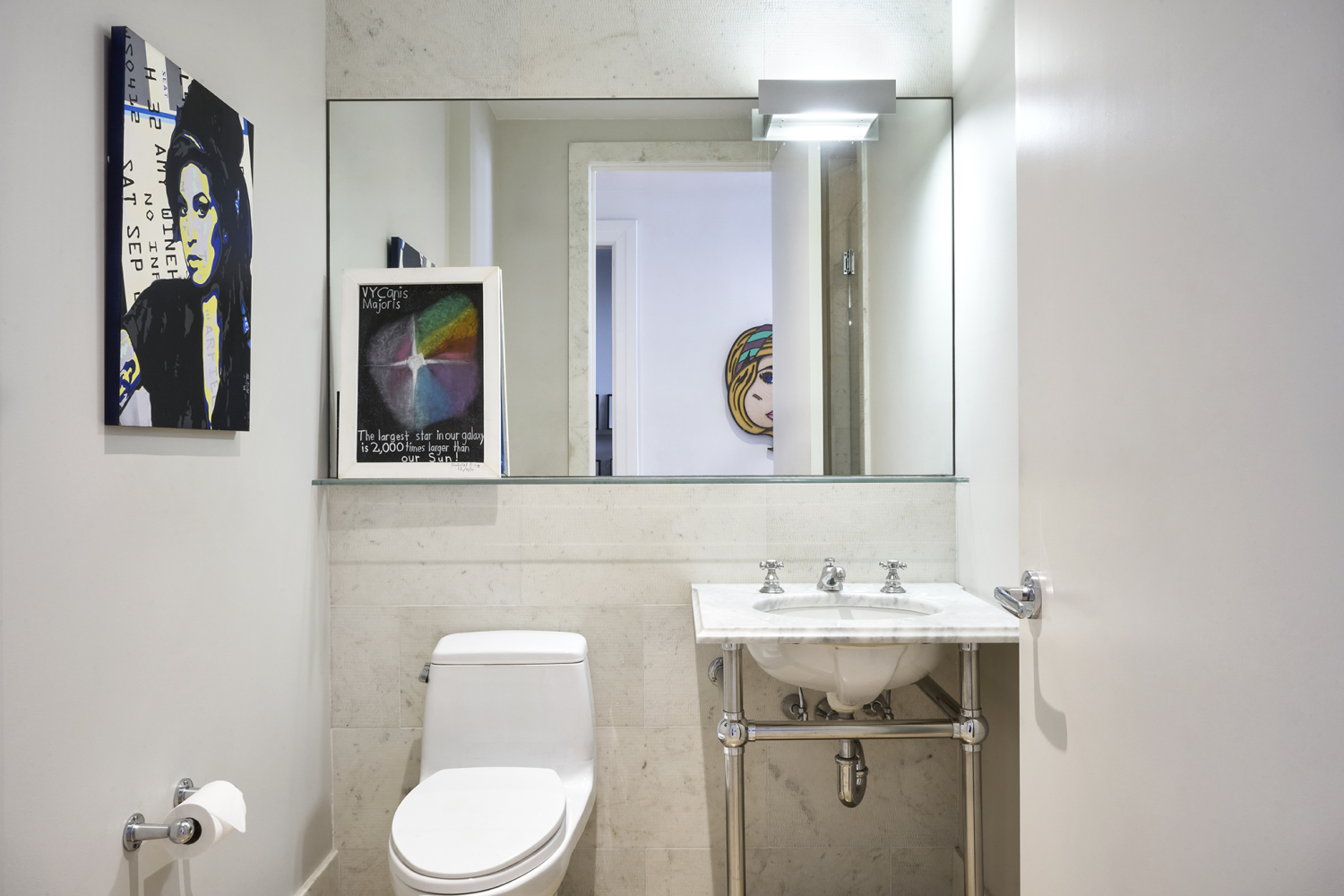 30 Main Street, Unit 7H Brooklyn, NY 11201 - Photo 7 of 10 a bathroom with a toilet sink and mirror