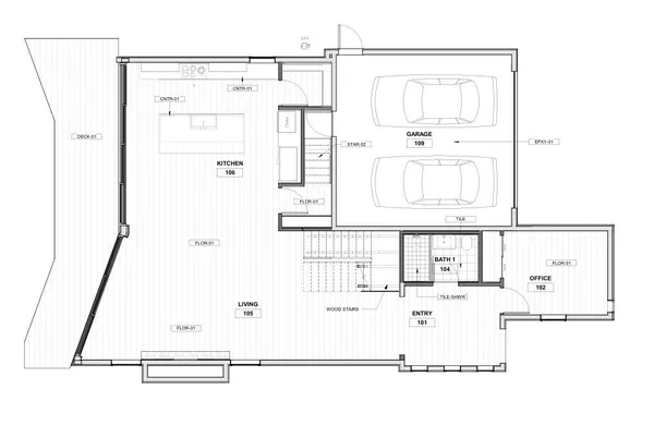 a white and white photo of a room with air conditioner