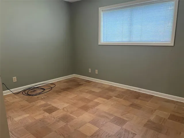 a view of a room with a window