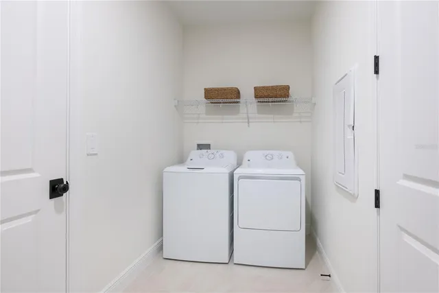 a table and chairs in a room
