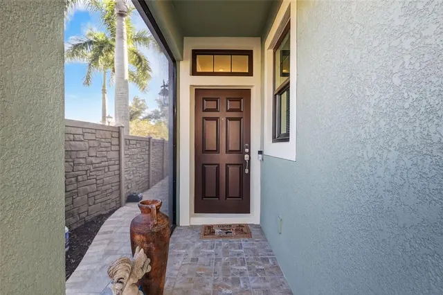a view of front door of house