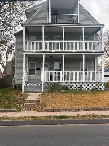 a view of a house with a porch