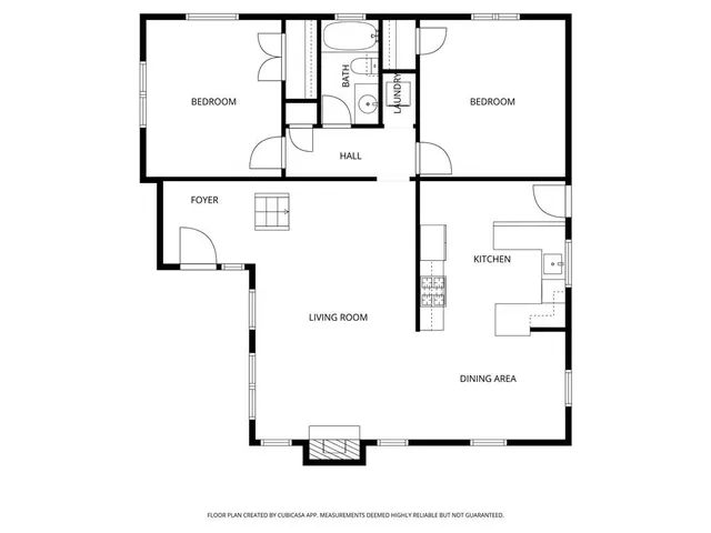 a picture of a bench in front of door