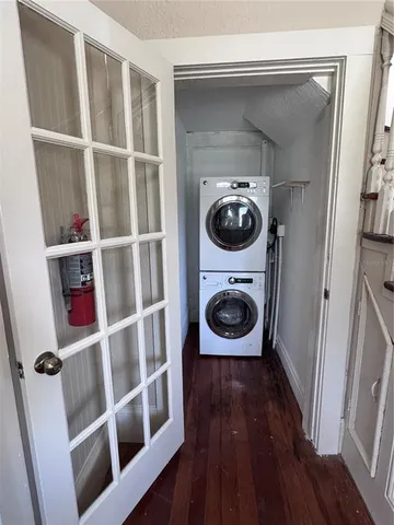 a room with a washer and dryer