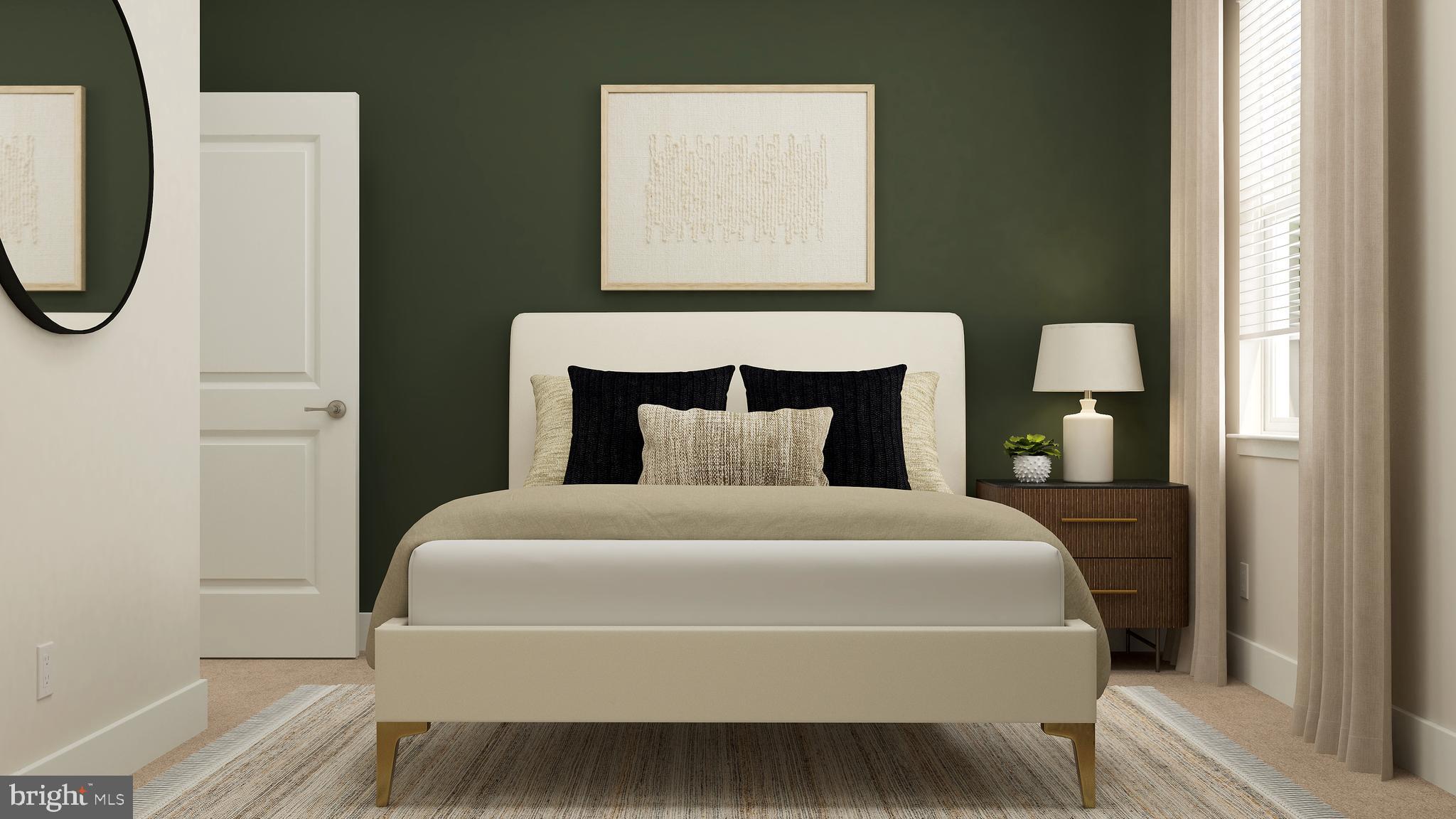 6611 Greenleigh Avenue Middle River, MD 21220 - Photo 9 of 39 a bedroom with a bed a mirror and lamp