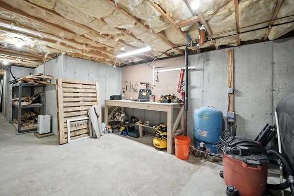 a storage room with closet