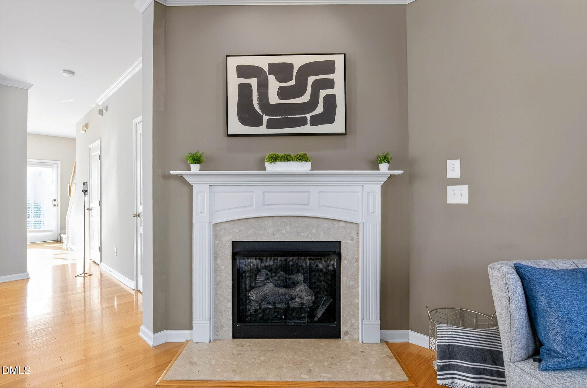 603 Cupola Drive Raleigh, NC 27603 - Photo 12 of 32 a living room with furniture and a fireplace