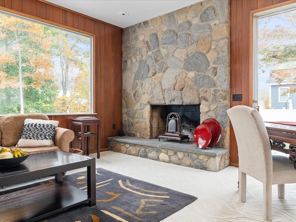 447 Albany Street Fall River, MA 02720 - Photo 17 of 33 a living room with furniture and a fireplace