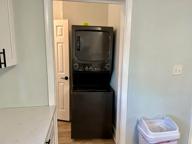 a utility room with a washer and dryer