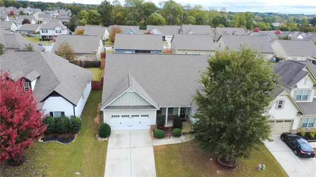 a view of a house with a garden
