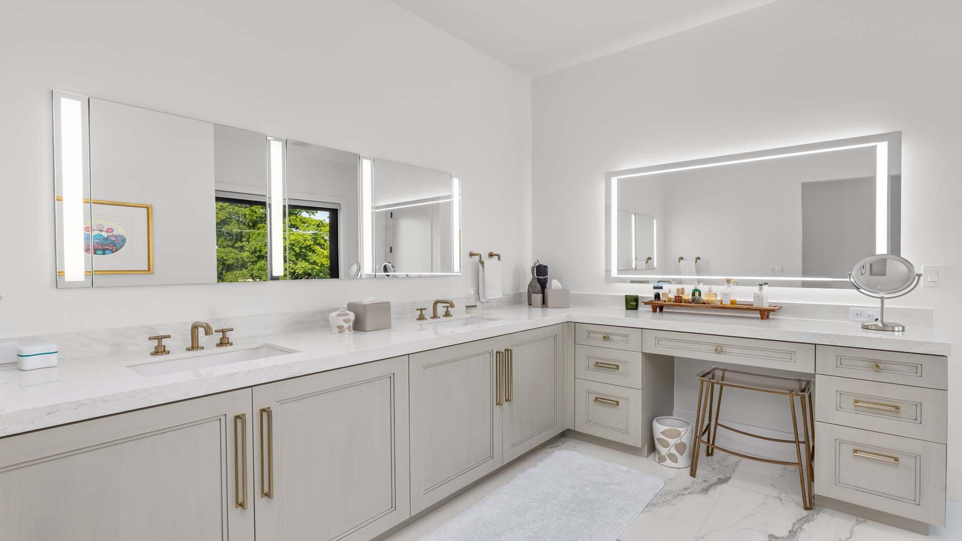 230 George Bush Boulevard Delray Beach, FL 33444 - Photo 25 of 51 a view with double vanity sink and mirror