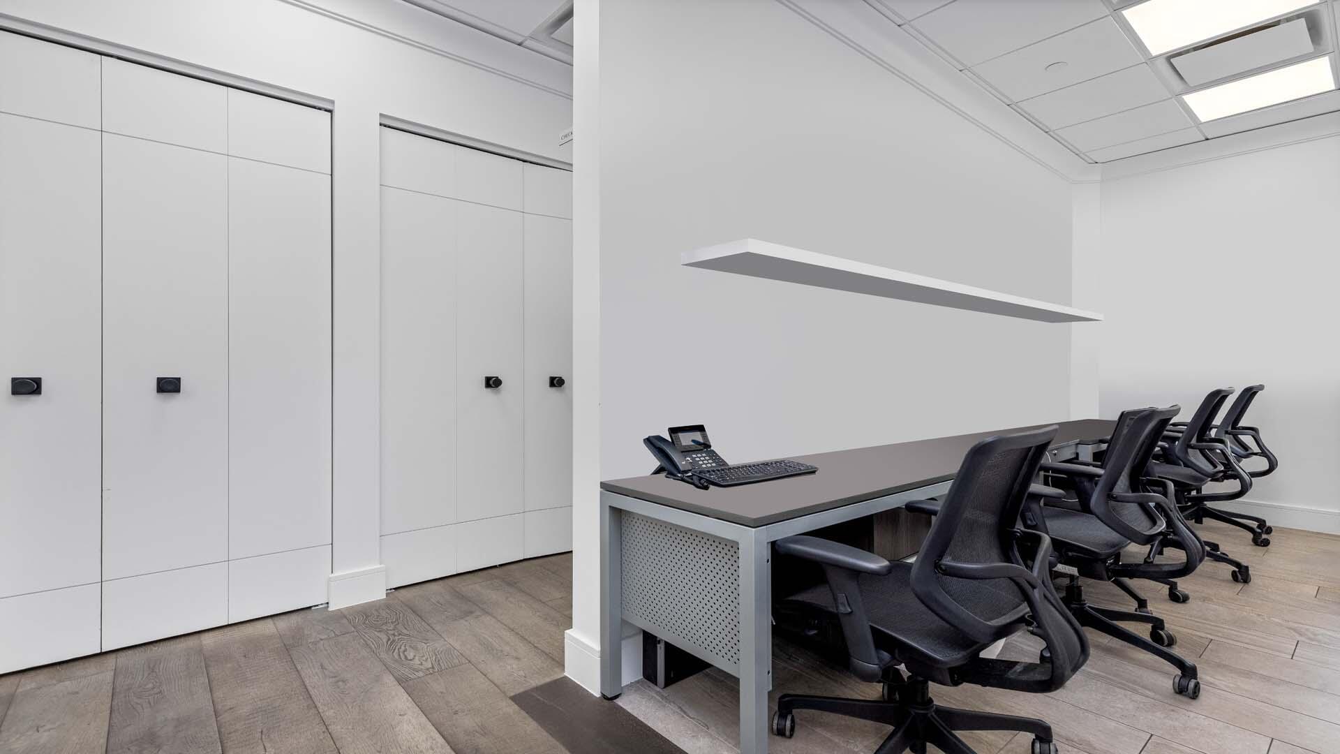 230 George Bush Boulevard Delray Beach, FL 33444 - Photo 44 of 51 a view of a workspace with furniture and wooden floor