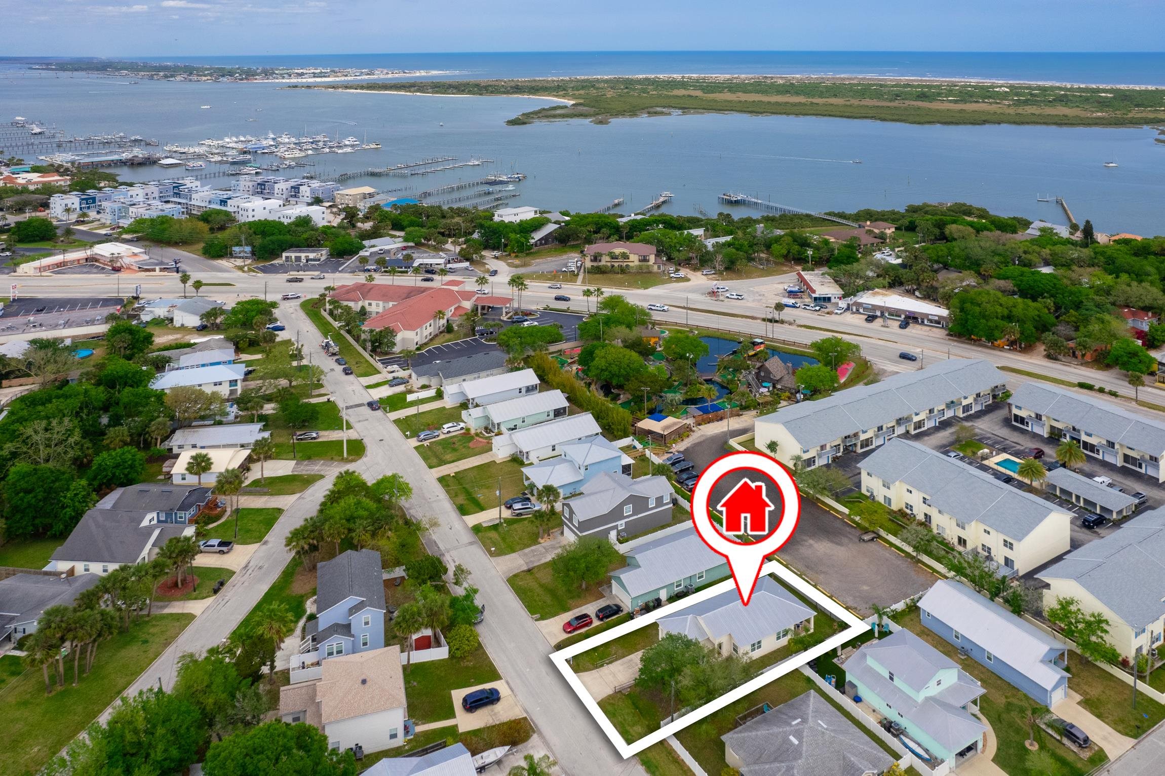 32 Comares Avenue St. Augustine, FL 32080 - Photo 41 of 43 an aerial view of residential house with outdoor space and ocean view